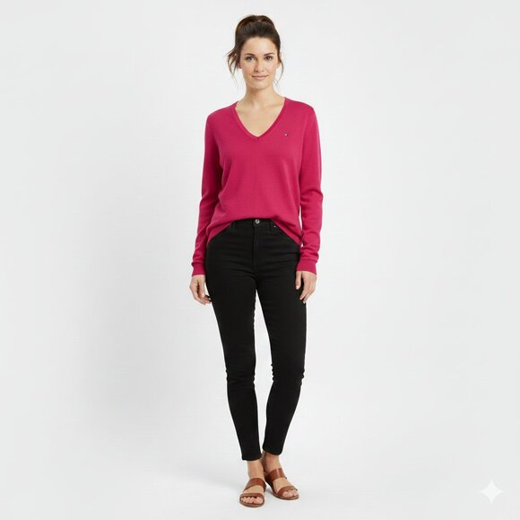 Tommy Hilfiger Pink Knit Pullover Sweater – Size L - Picture 1 of 5